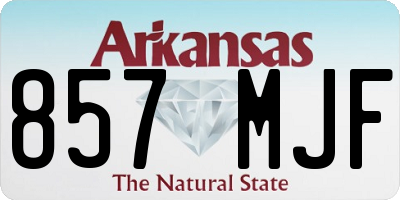 AR license plate 857MJF