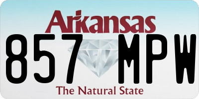 AR license plate 857MPW