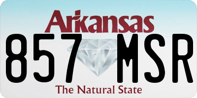 AR license plate 857MSR