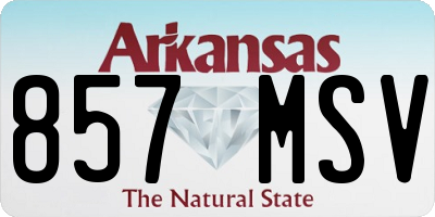AR license plate 857MSV