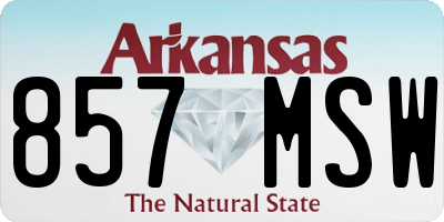 AR license plate 857MSW