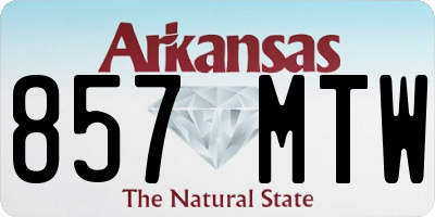 AR license plate 857MTW