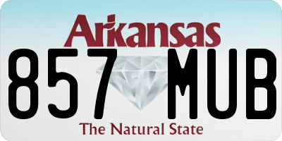 AR license plate 857MUB