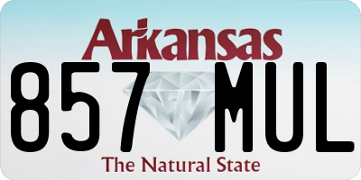 AR license plate 857MUL