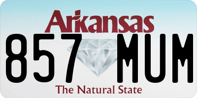 AR license plate 857MUM