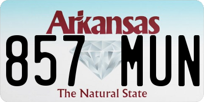 AR license plate 857MUN