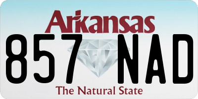AR license plate 857NAD
