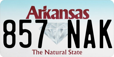 AR license plate 857NAK