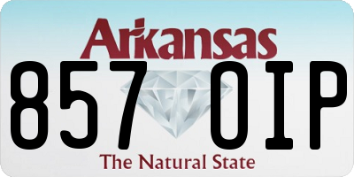 AR license plate 857OIP