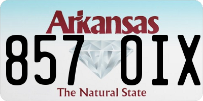 AR license plate 857OIX