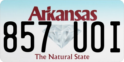 AR license plate 857UOI