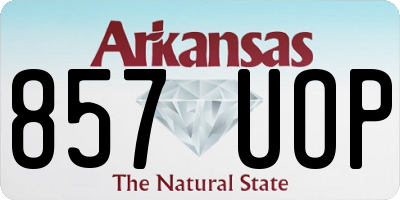AR license plate 857UOP