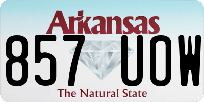 AR license plate 857UOW
