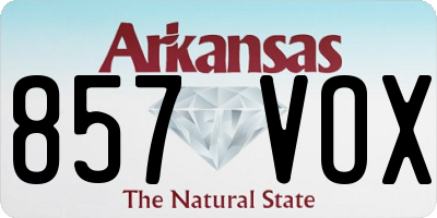 AR license plate 857VOX