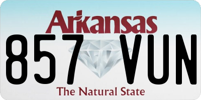 AR license plate 857VUN