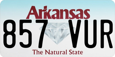 AR license plate 857VUR