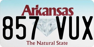 AR license plate 857VUX