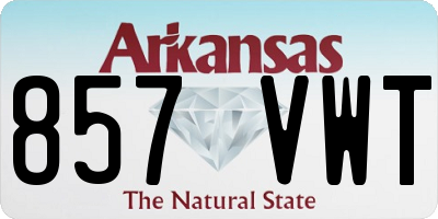AR license plate 857VWT
