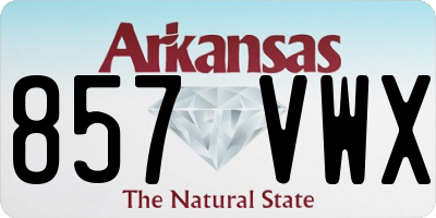 AR license plate 857VWX