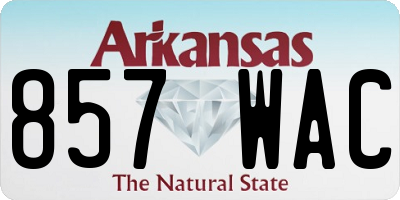 AR license plate 857WAC