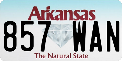 AR license plate 857WAN