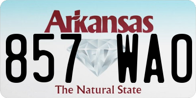 AR license plate 857WAO