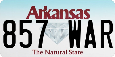 AR license plate 857WAR