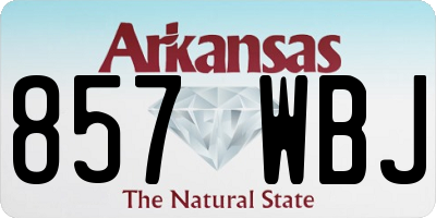 AR license plate 857WBJ