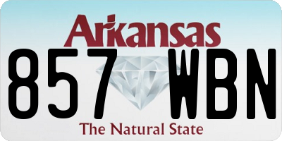 AR license plate 857WBN