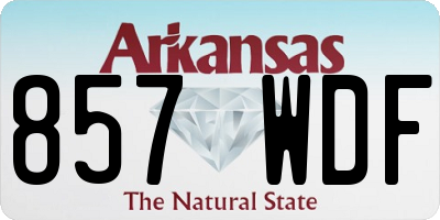 AR license plate 857WDF