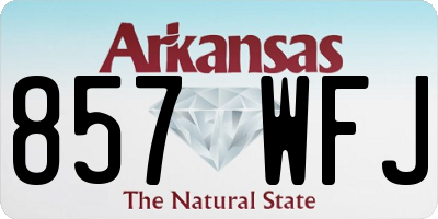 AR license plate 857WFJ