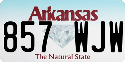AR license plate 857WJW