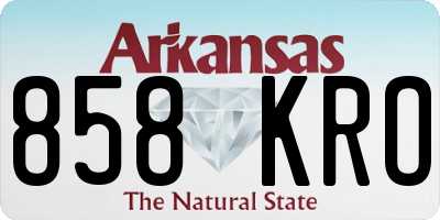 AR license plate 858KRO