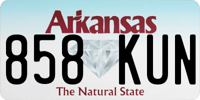 AR license plate 858KUN