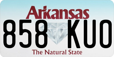 AR license plate 858KUO