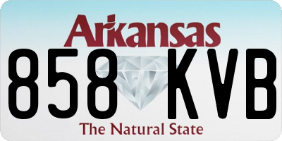 AR license plate 858KVB