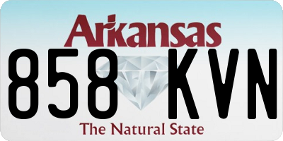 AR license plate 858KVN