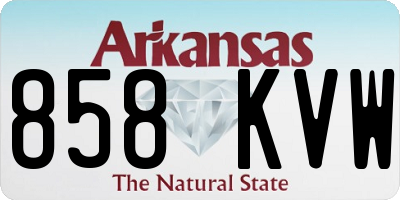 AR license plate 858KVW