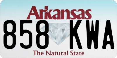 AR license plate 858KWA