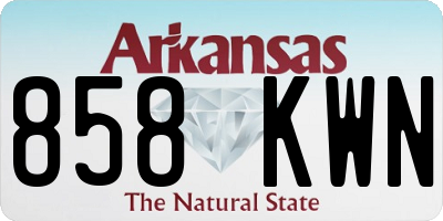 AR license plate 858KWN