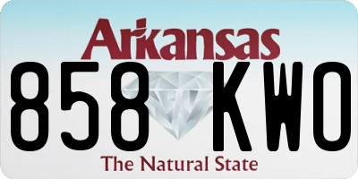 AR license plate 858KWO
