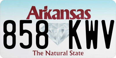 AR license plate 858KWV