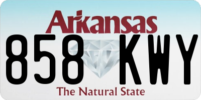AR license plate 858KWY