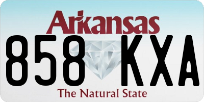 AR license plate 858KXA