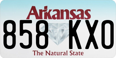 AR license plate 858KXO