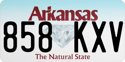 AR license plate 858KXV