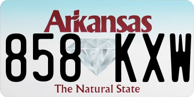 AR license plate 858KXW