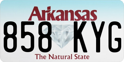 AR license plate 858KYG