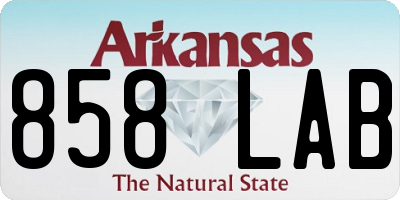 AR license plate 858LAB