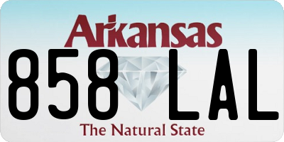 AR license plate 858LAL